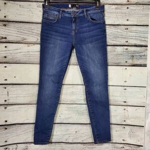 Kut from the Kloth Mia Toothpick Skinny Jeans 8P Petite Blue Stretch Denim